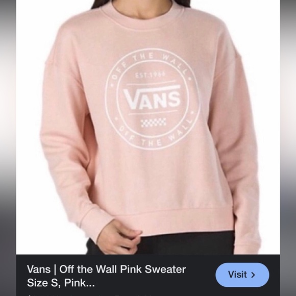 VANS Off the Wall Brand pink cotton/poly blend crewneck sweatshirt size S in EUC - Picture 13 of 16